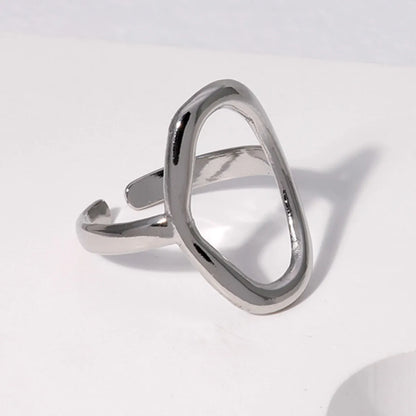 Simple Style Geometric Solid Color Stainless Steel Open Rings