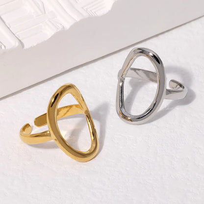 Simple Style Geometric Solid Color Stainless Steel Open Rings