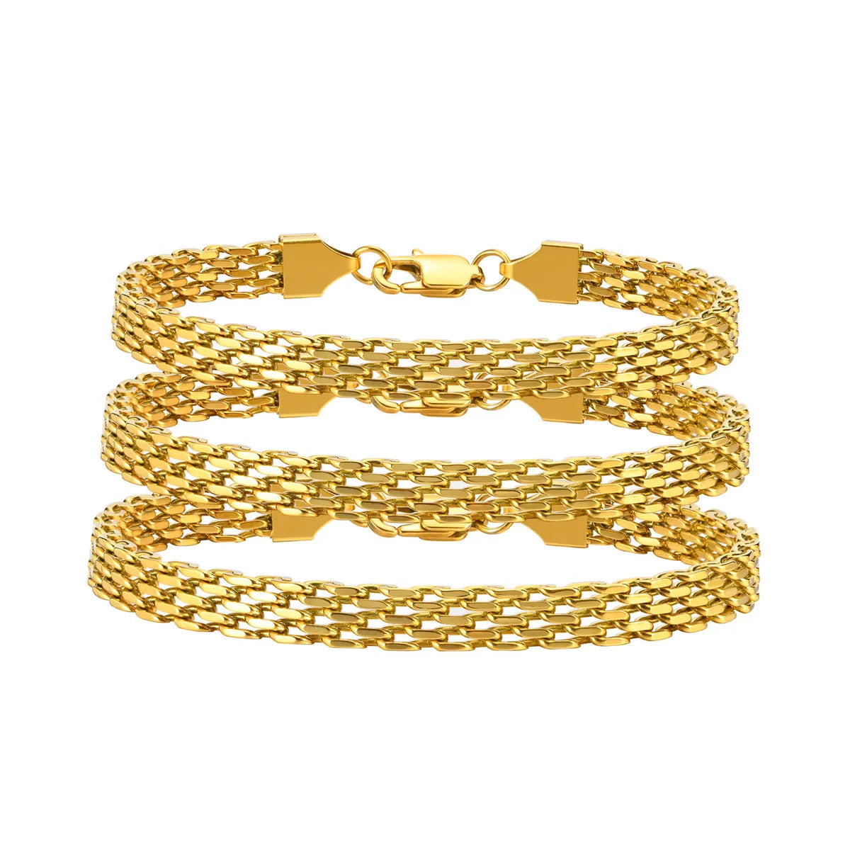 Simple Style Geometric Solid Color Stainless Steel Plating 18k Gold Plated Bracelets