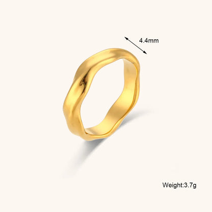 Simple Style Geometric Solid Color Stainless Steel Rings 1 Piece