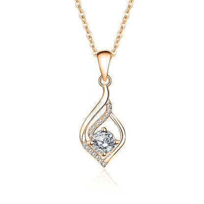 Simple Style Geometric Solid Color Sterling Silver Gra Plating Inlay Moissanite Pendant Necklace