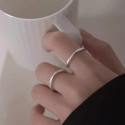 Simple Style Geometric Solid Color Sterling Silver Rings