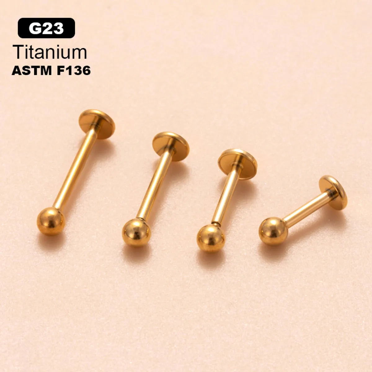 Simple Style Geometric Solid Color Titanium Alloy 18k Gold Plated Ear Studs In Bulk