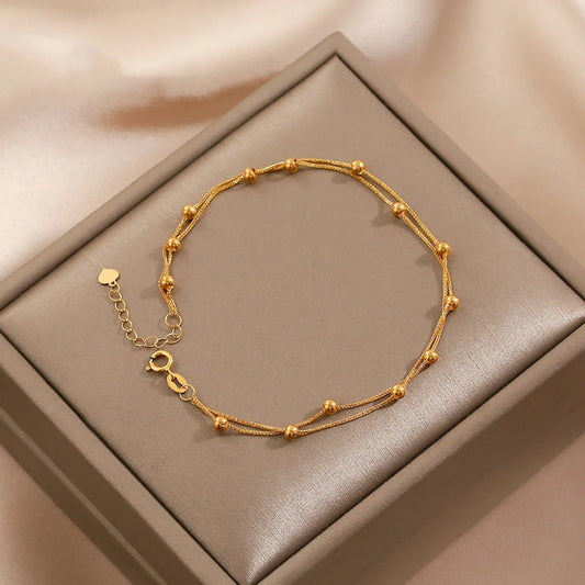 Simple Style Geometric Solid Color Titanium Steel Plating 18k Gold Plated Bracelets