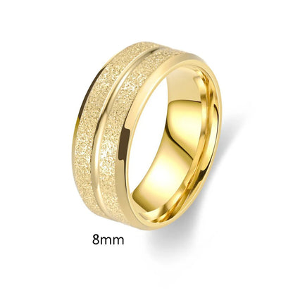 Simple Style Geometric Solid Color Titanium Steel Unisex Rings