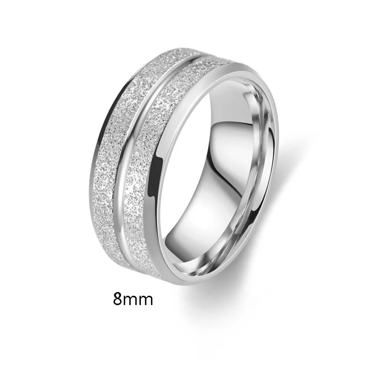 Simple Style Geometric Solid Color Titanium Steel Unisex Rings