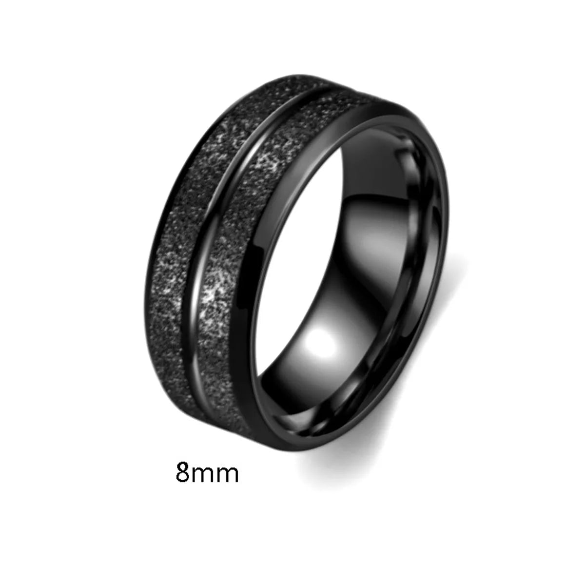 Simple Style Geometric Solid Color Titanium Steel Unisex Rings