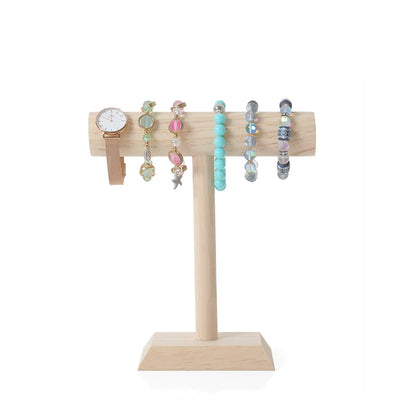 Simple Style Geometric Solid Wood Jewelry Rack