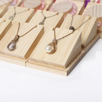 Simple Style Geometric Solid Wood Jewelry Rack