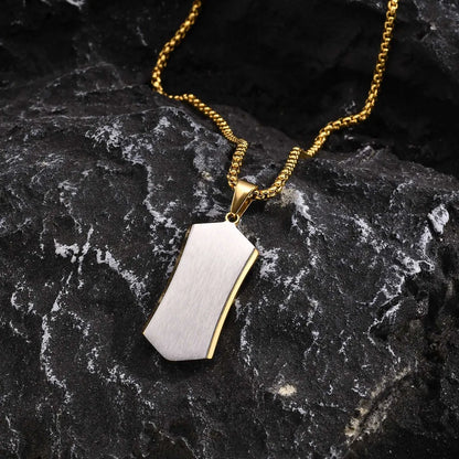 Simple Style Geometric Stainless Steel 18k Gold Plated Men's Pendant Necklace