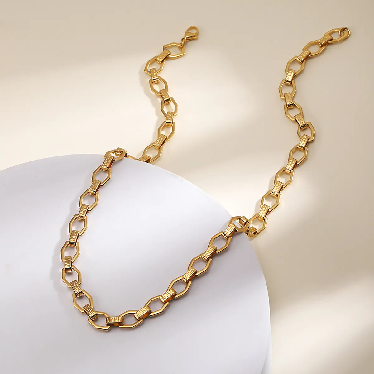 Simple Style Geometric Stainless Steel 18k Gold Plated Necklace