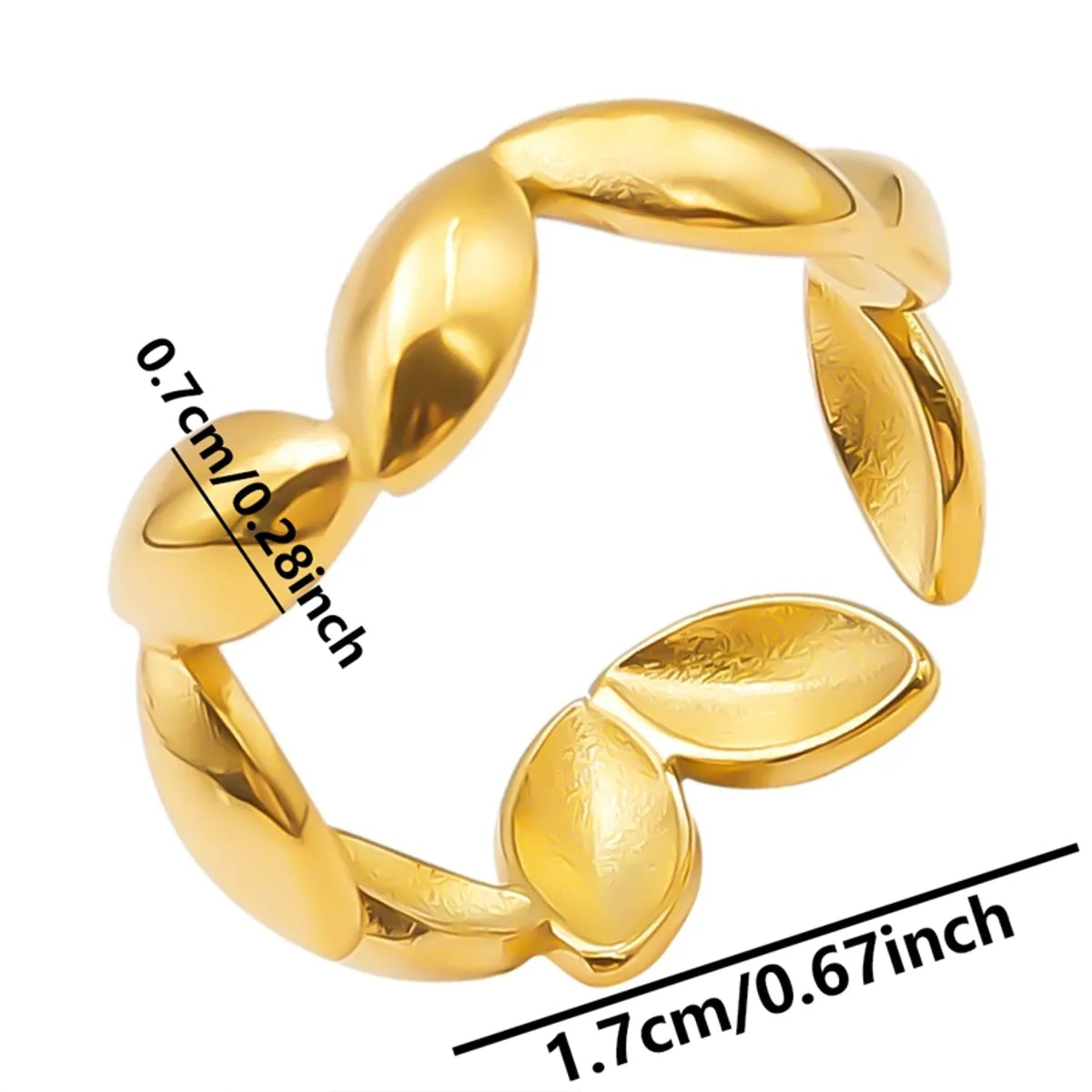 Simple Style Geometric Stainless Steel 18k Gold Plated Open Rings