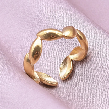 Simple Style Geometric Stainless Steel 18k Gold Plated Open Rings