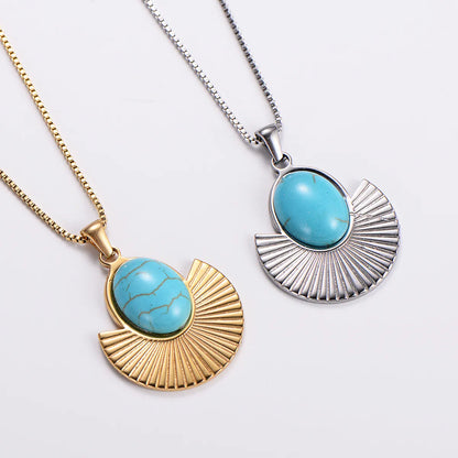 Simple Style Geometric Stainless Steel 18k Gold Plated Pendant Necklace