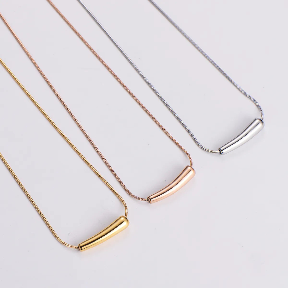 Simple Style Geometric Stainless Steel 18k Gold Plated Pendant Necklace