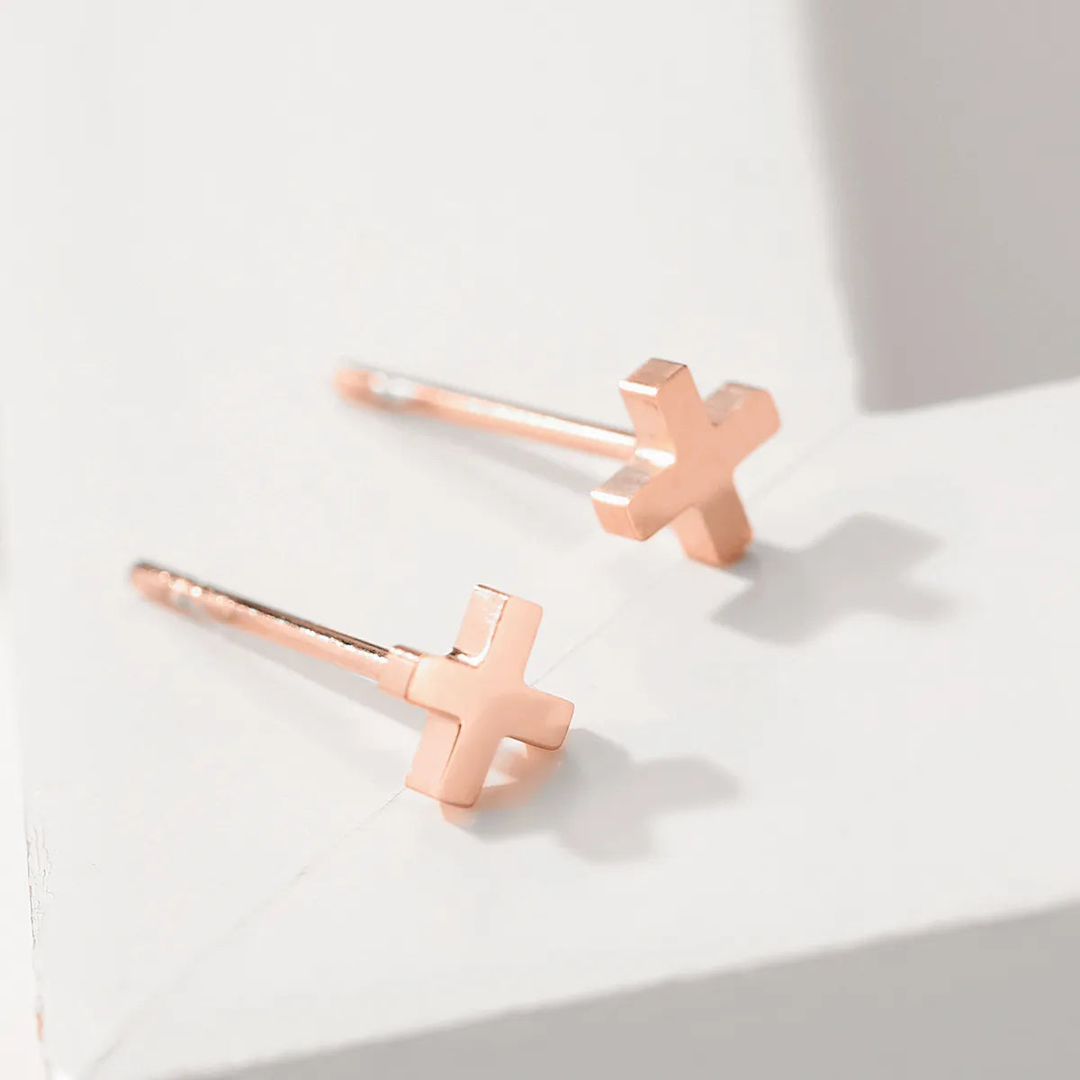 Simple Style Geometric Gold Plated Stainless Steel Ear Studs