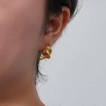 Simple Style Geometric Plating Stainless Steel Gold Plated Ear Studs