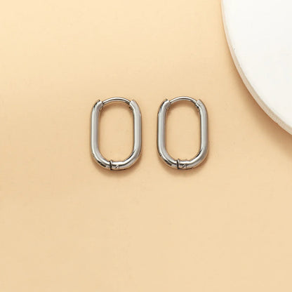 Simple Style Geometric Stainless Steel Earrings 1 Pair