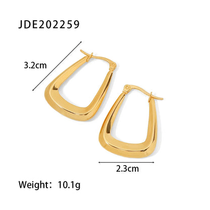 Simple Style Geometric Plating 304 Stainless Steel Earrings