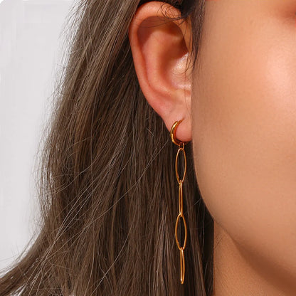 Simple Style Geometric Plating Stainless Steel Gold Plated Earrings