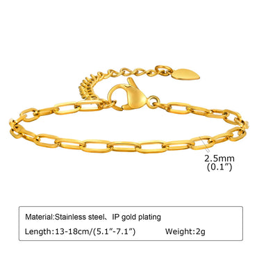 Simple Style Geometric Stainless Steel Gold Plated Girl'S Anklet