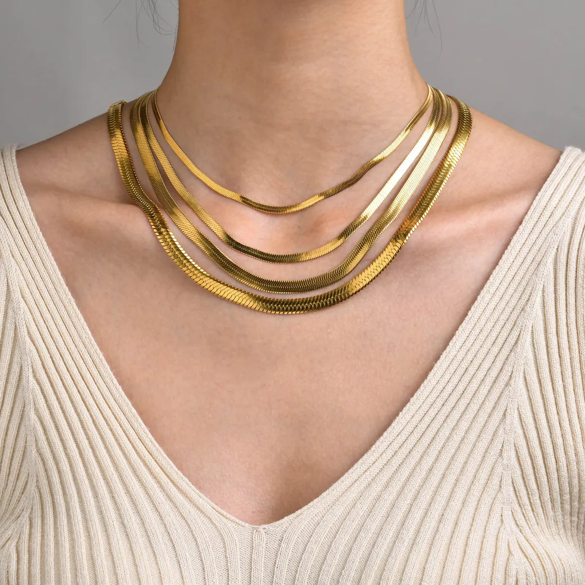 Simple Style Geometric Stainless Steel Gold Plated Necklace