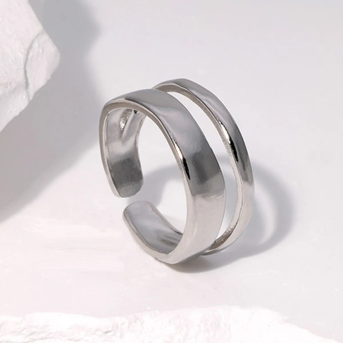 Simple Style Geometric Stainless Steel Hollow Out Open Ring 1 Piece