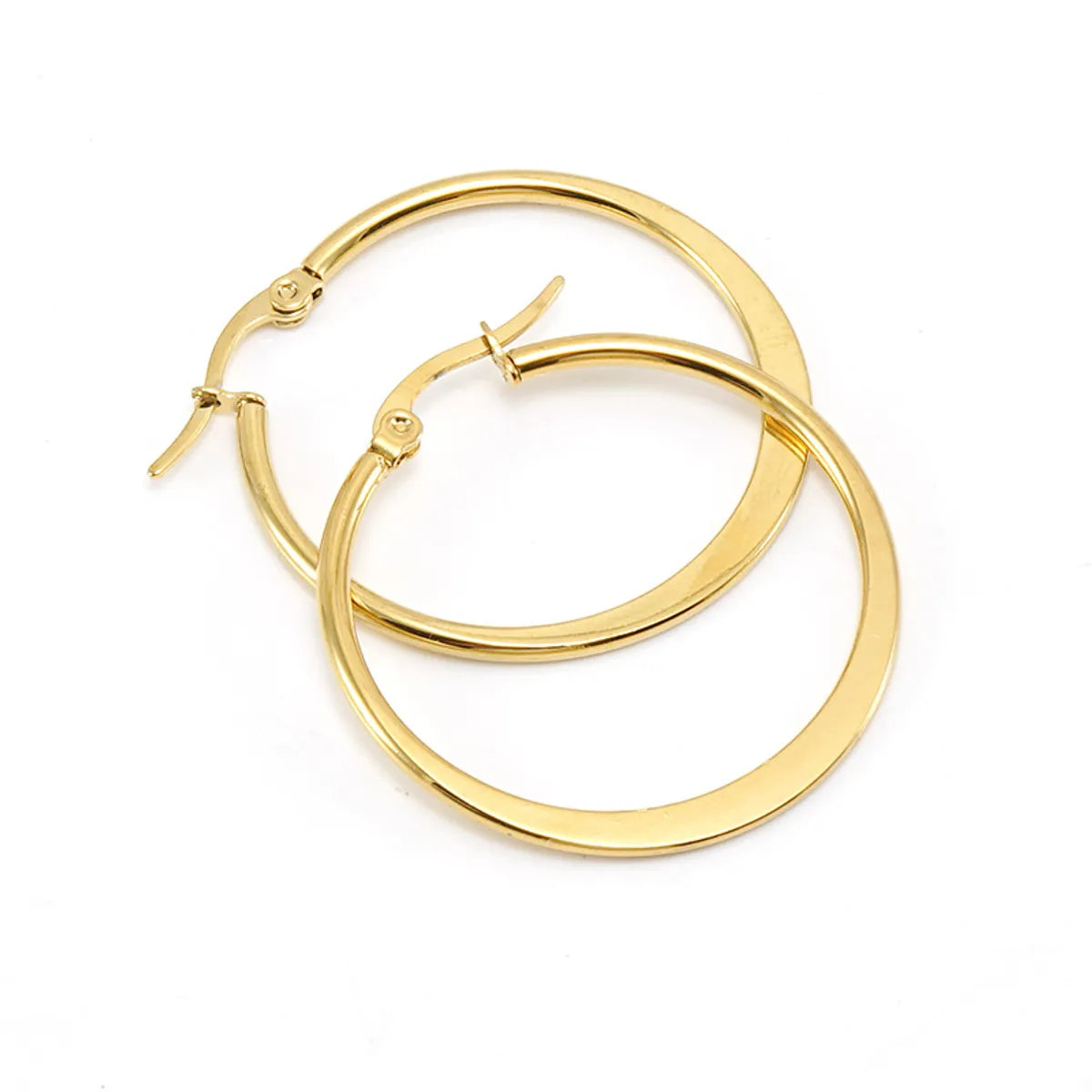 Simple Style Geometric Stainless Steel Hoop Earrings Plating Stainless Steel Earrings