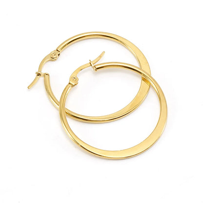 Simple Style Geometric Stainless Steel Hoop Earrings Plating Stainless Steel Earrings