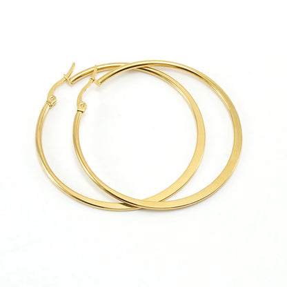 Simple Style Geometric Stainless Steel Hoop Earrings Plating Stainless Steel Earrings