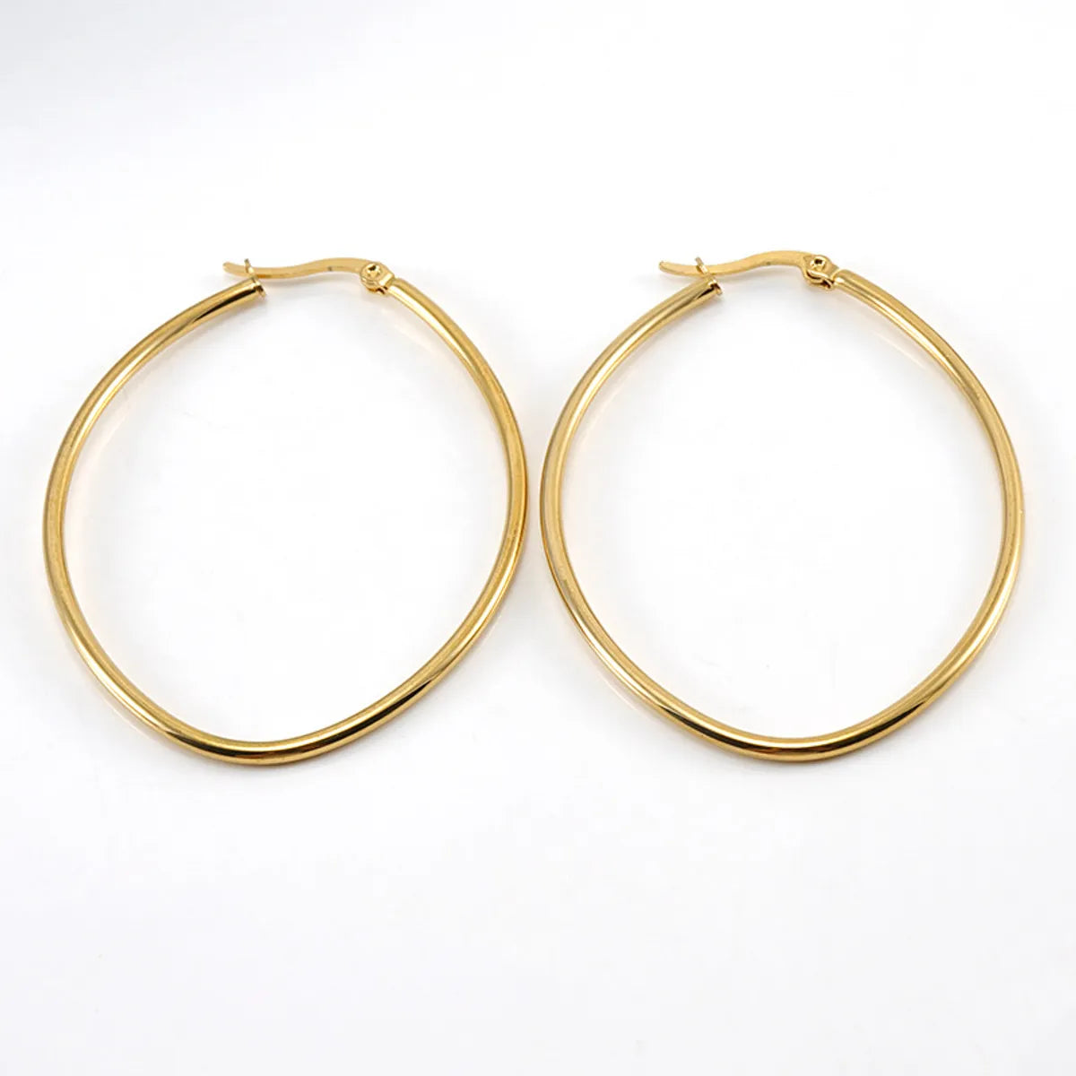 Simple Style Geometric Stainless Steel Hoop Earrings Plating Stainless Steel Earrings