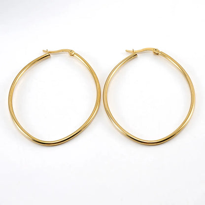 Simple Style Geometric Stainless Steel Hoop Earrings Plating Stainless Steel Earrings