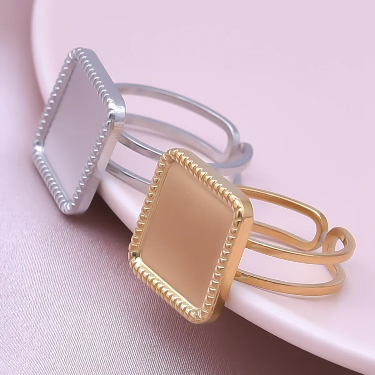 Wholesale Jewelry Simple Style Geometric 304 Stainless Steel 18K Gold Plated Irregular Open Rings