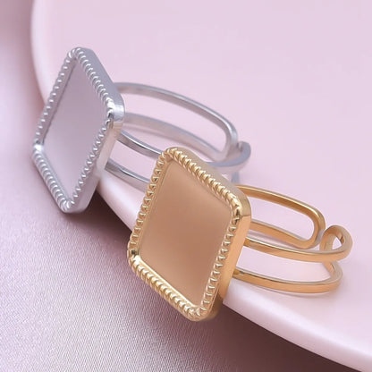 Wholesale Jewelry Simple Style Geometric 304 Stainless Steel 18K Gold Plated Irregular Open Rings