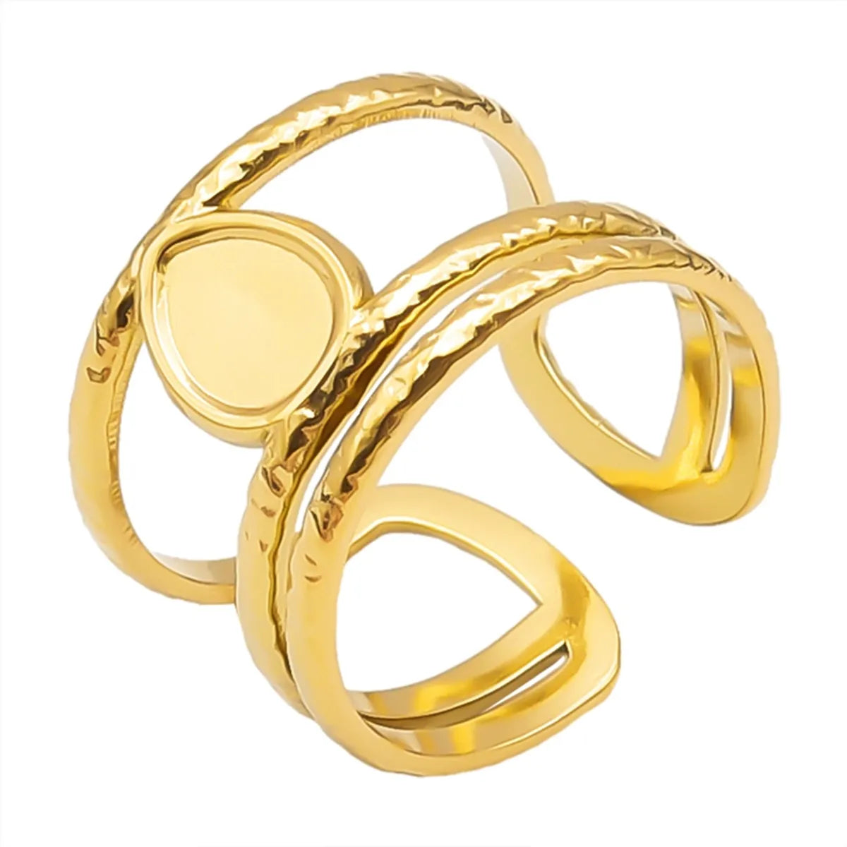 Wholesale Jewelry Simple Style Geometric 304 Stainless Steel 18K Gold Plated Irregular Open Rings