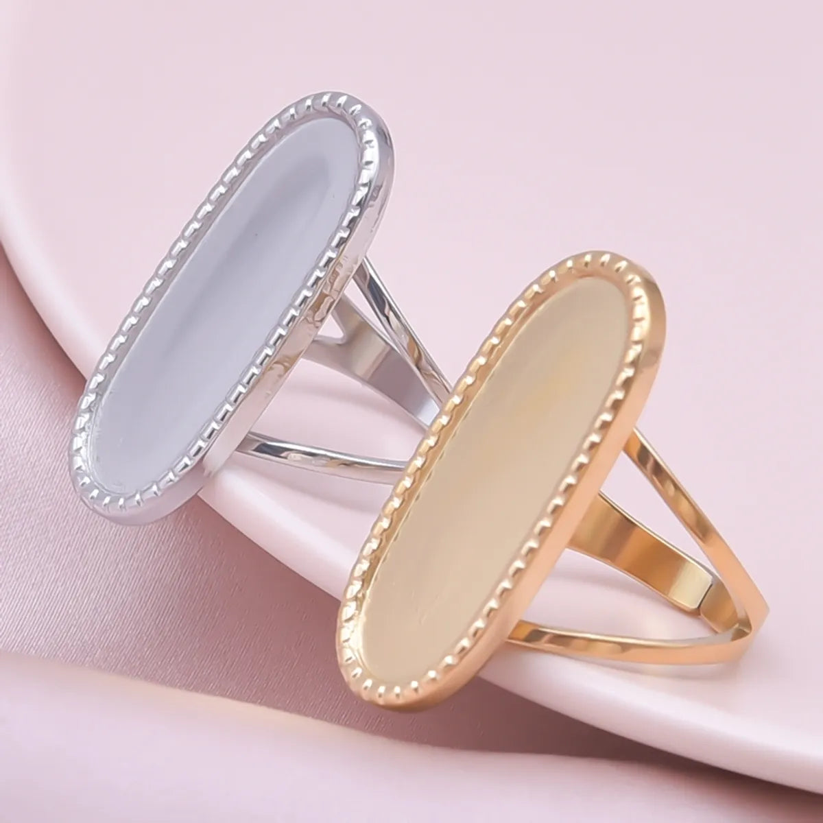 Wholesale Jewelry Simple Style Geometric 304 Stainless Steel 18K Gold Plated Irregular Open Rings