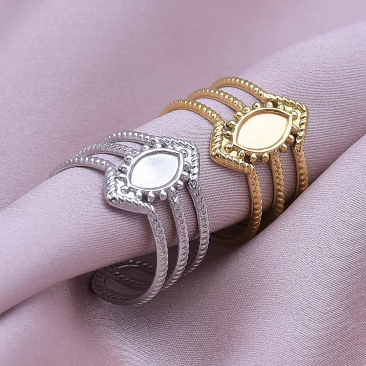 Wholesale Jewelry Simple Style Geometric 304 Stainless Steel 18K Gold Plated Irregular Open Rings