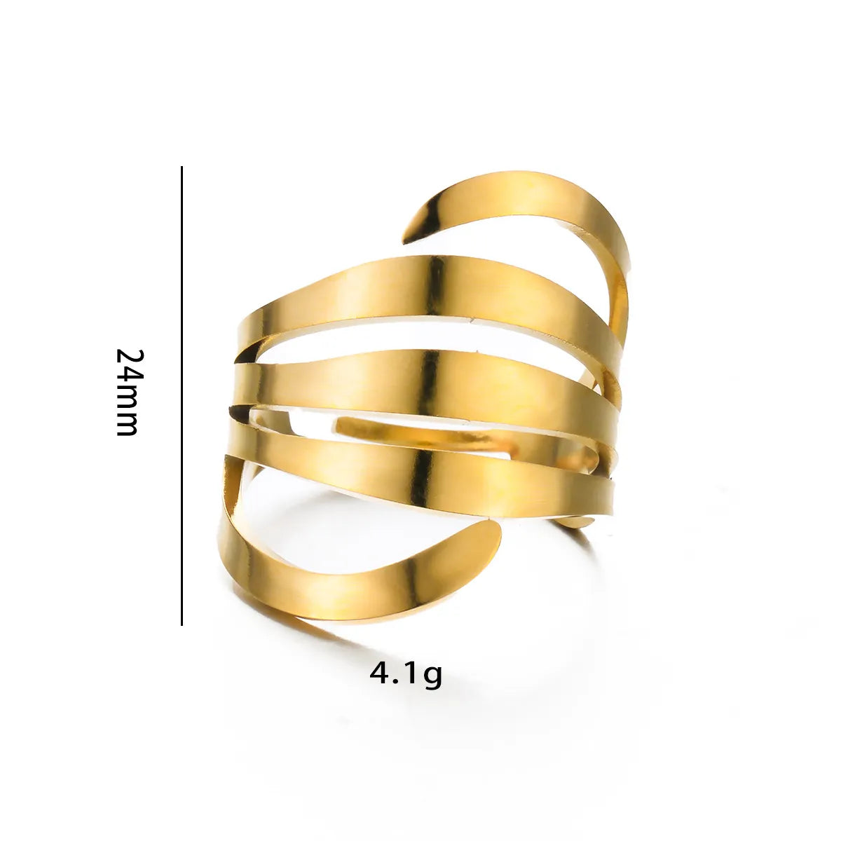 Simple Style Geometric Stainless Steel Irregular Plating Rings