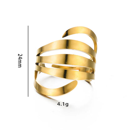 Simple Style Geometric Stainless Steel Irregular Plating Rings