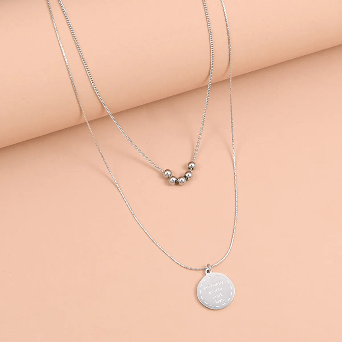 Simple Style Geometric Stainless Steel Layered Necklaces Plating Stainless Steel Necklaces