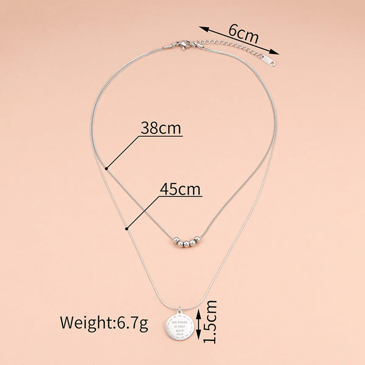 Simple Style Geometric Stainless Steel Layered Necklaces Plating Stainless Steel Necklaces