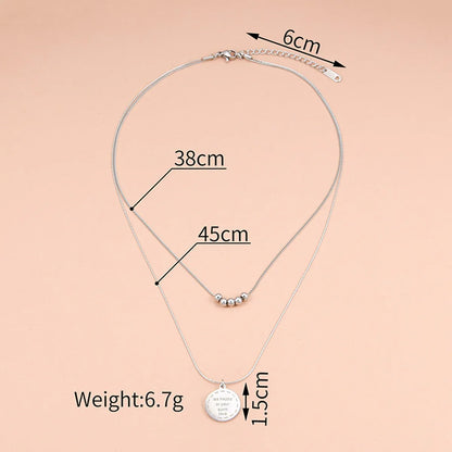 Simple Style Geometric Stainless Steel Layered Necklaces Plating Stainless Steel Necklaces