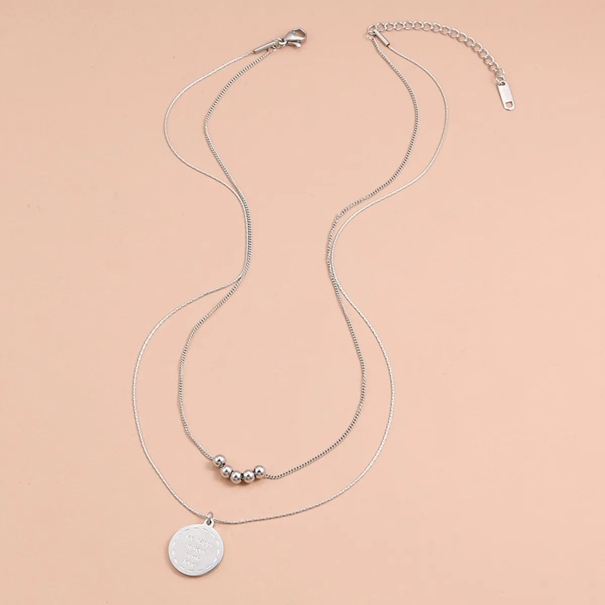 Simple Style Geometric Stainless Steel Layered Necklaces Plating Stainless Steel Necklaces