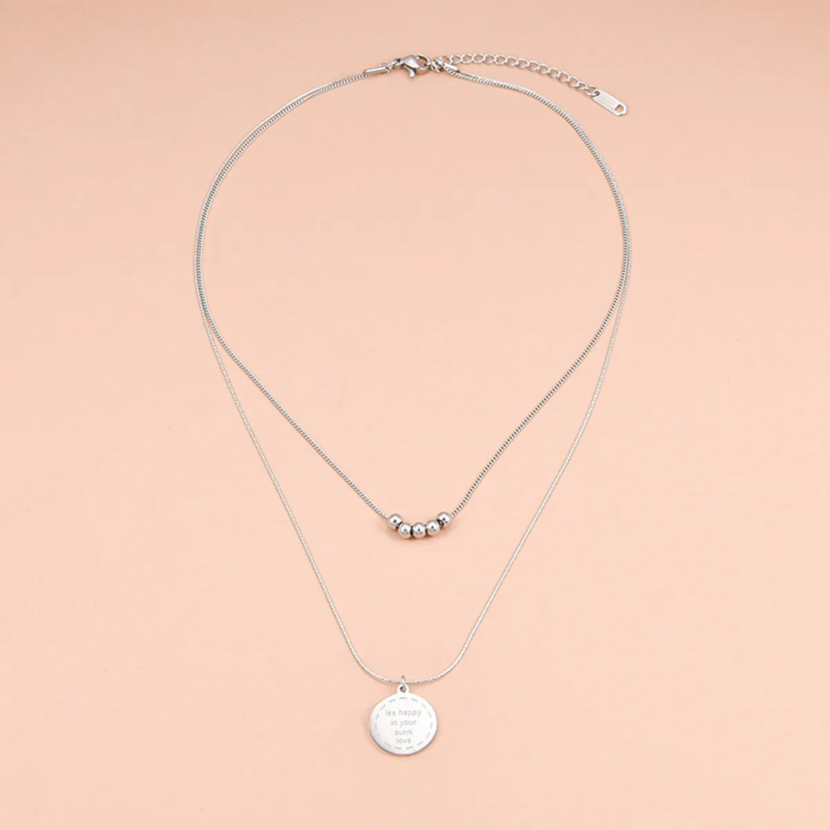 Simple Style Geometric Stainless Steel Layered Necklaces Plating Stainless Steel Necklaces