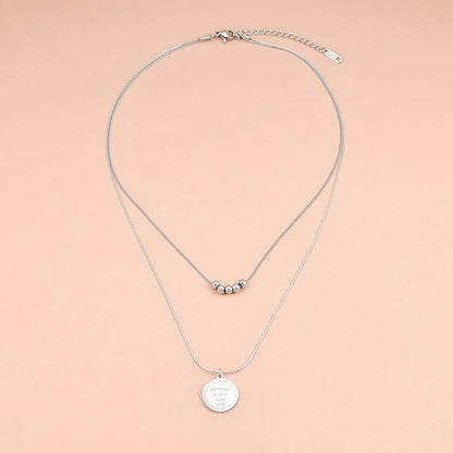 Simple Style Geometric Stainless Steel Layered Necklaces Plating Stainless Steel Necklaces