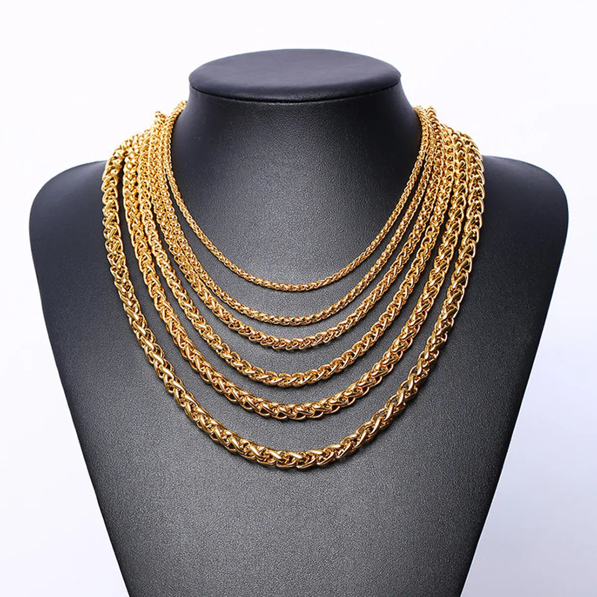 Simple Style Geometric Stainless Steel Plating Layered Necklaces