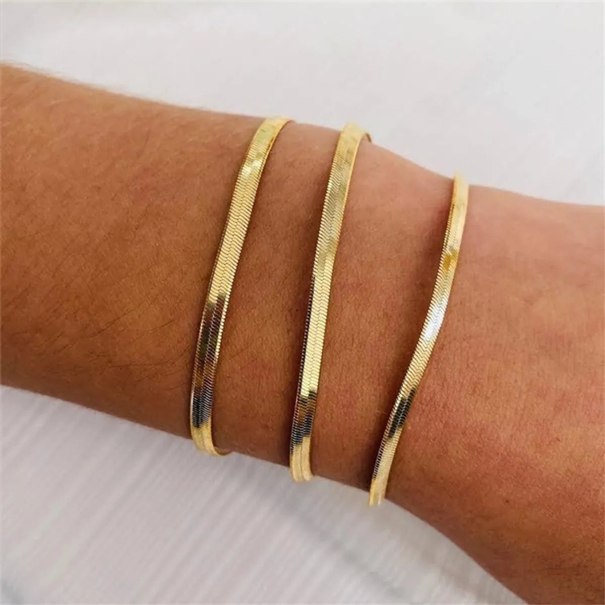 Simple Style Geometric Stainless Steel Metal Bracelets 1 Piece