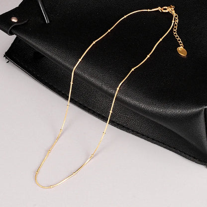 Wholesale Jewelry Simple Style Geometric 304 Stainless Steel Titanium Steel 18K Gold Plated Beaded Necklace