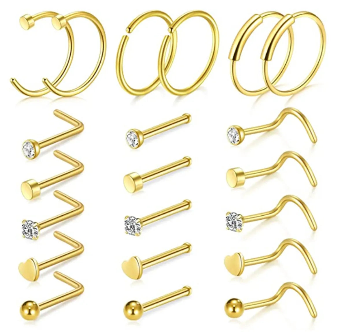 Simple Style Geometric Stainless Steel Nose Studs 1 Set