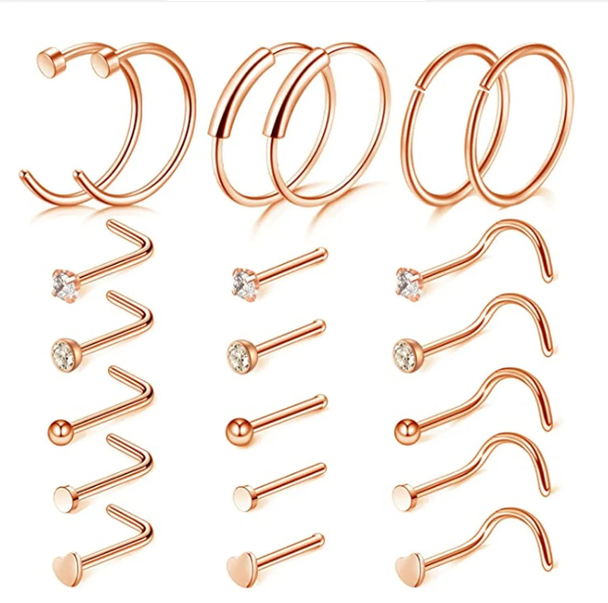 Simple Style Geometric Stainless Steel Nose Studs 1 Set